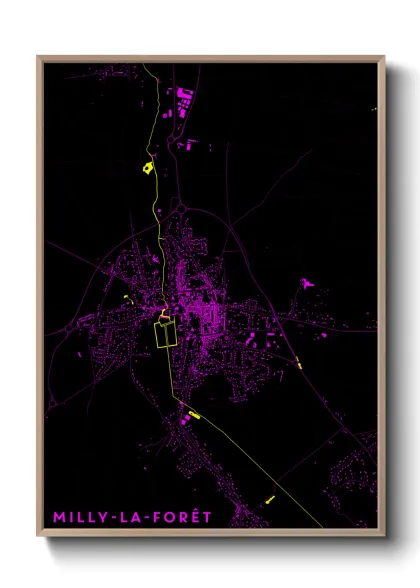 Une affiche de carte sur Milly-la-Forêt