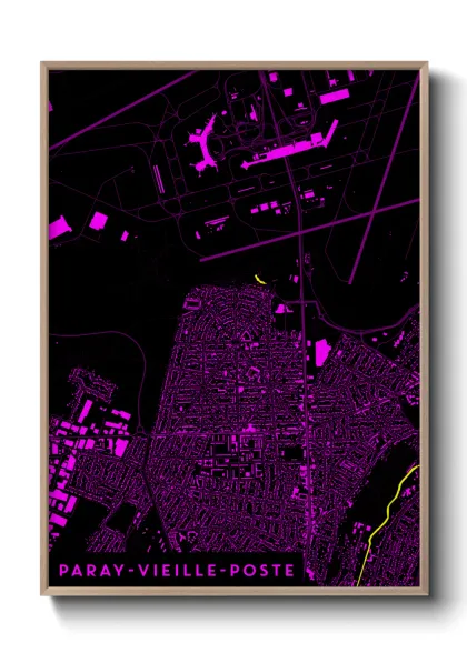 Une affiche de carte sur Paray-Vieille-Poste