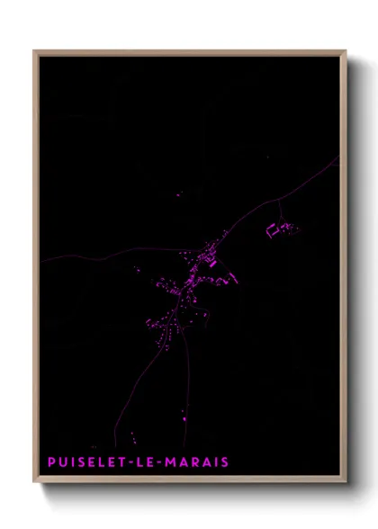 Une affiche de carte sur Puiselet-le-Marais