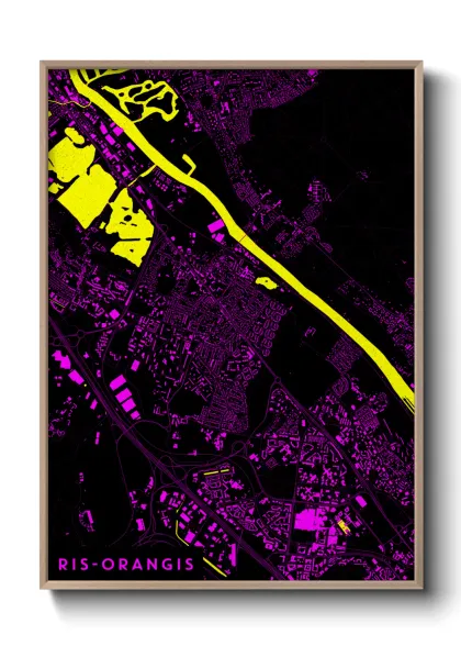 Une affiche de carte sur Ris-Orangis