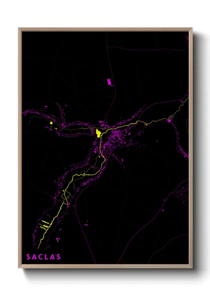 Une affiche de carte sur Saclas