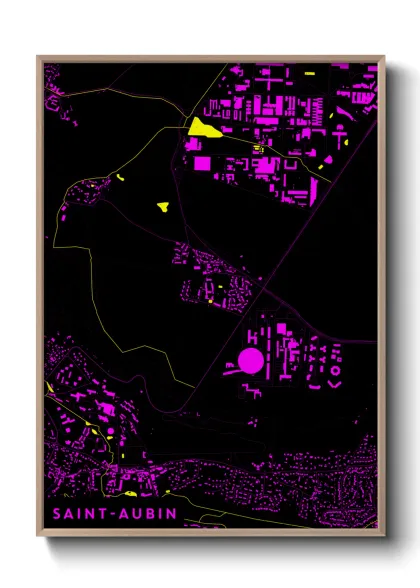 Une affiche de carte sur Saint-Aubin