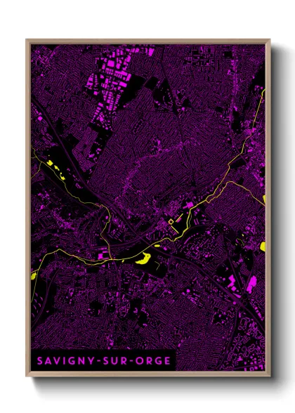 Une affiche de carte sur Savigny-sur-Orge
