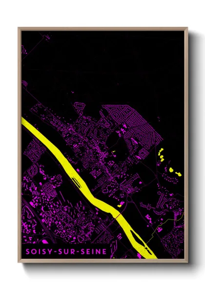 Une affiche de carte sur Soisy-sur-Seine