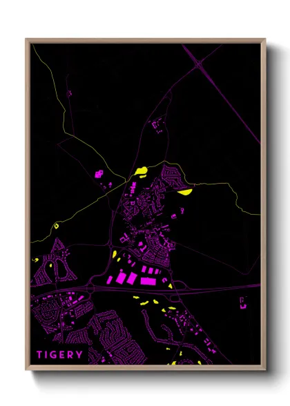 Une affiche de carte sur Tigery