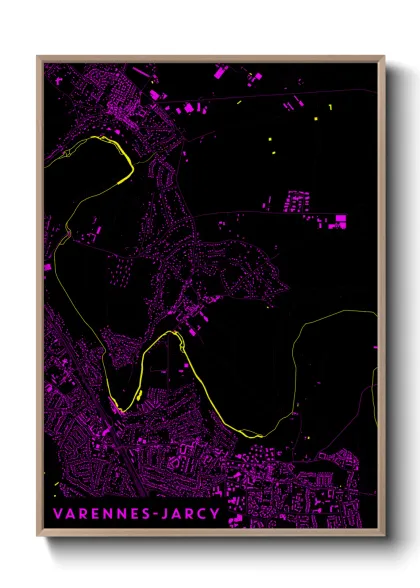 Une affiche de carte sur Varennes-Jarcy