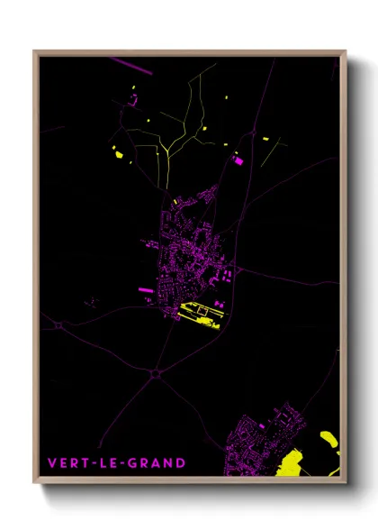 Une affiche de carte sur Vert-le-Grand