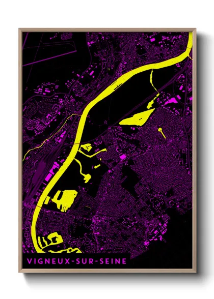 Une affiche de carte sur Vigneux-sur-Seine