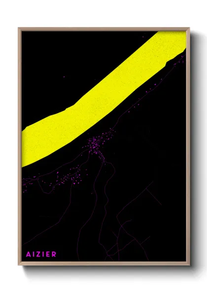 Une affiche de carte sur Aizier