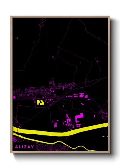 Une affiche de carte sur Alizay