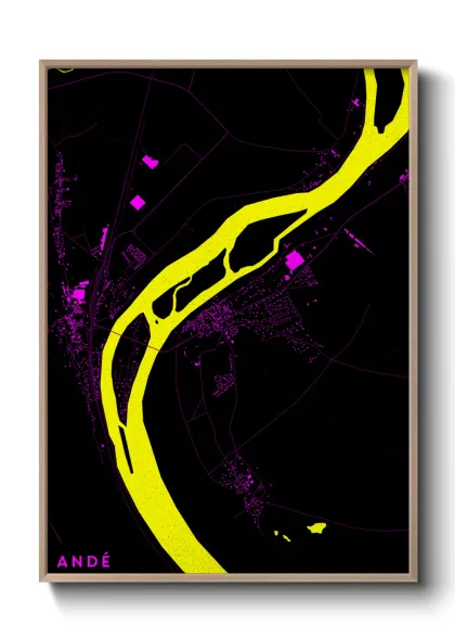 Une affiche de carte sur Andé