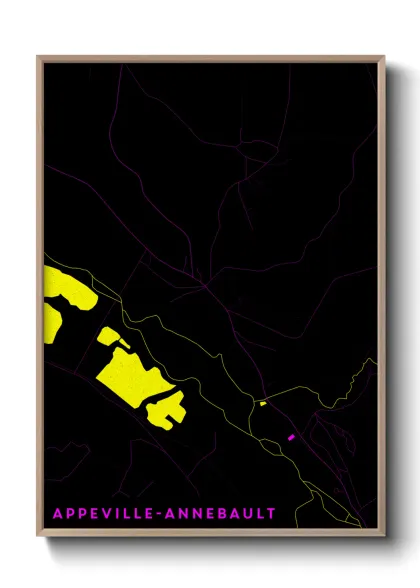 Une affiche de carte sur Appeville-Annebault