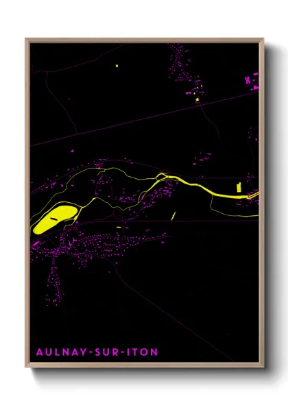 Une affiche de carte sur Aulnay-sur-Iton
