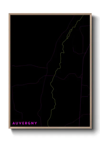 Une affiche de carte sur Auvergny