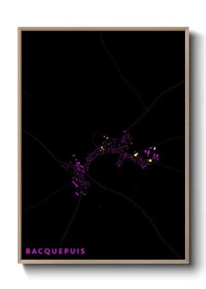 Une affiche de carte sur Bacquepuis