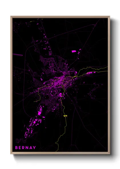 Une affiche de carte sur Bernay