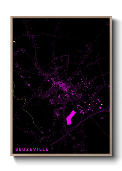 Une affiche de carte sur Beuzeville