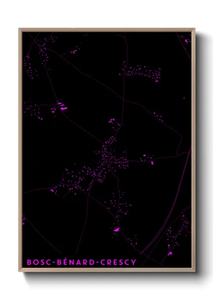 Une affiche de carte sur Bosc-Bénard-Crescy