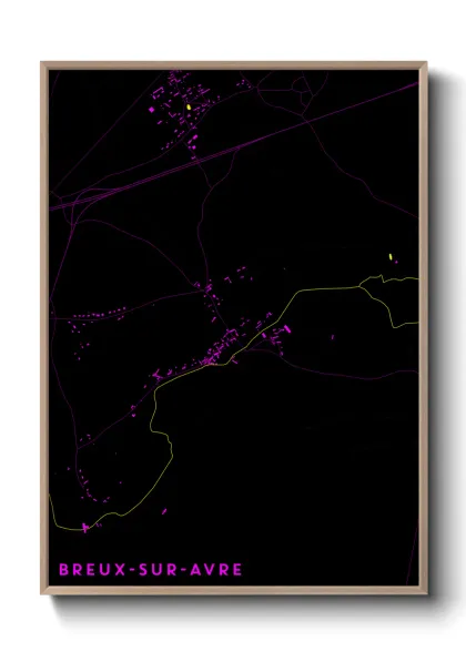 Une affiche de carte sur Breux-sur-Avre