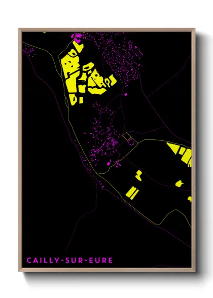 Une affiche de carte sur Cailly-sur-Eure