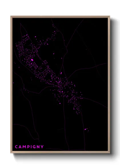 Une affiche de carte sur Campigny