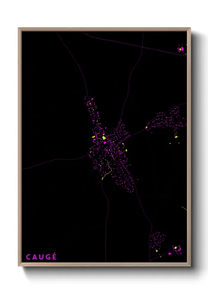 Une affiche de carte sur Caugé