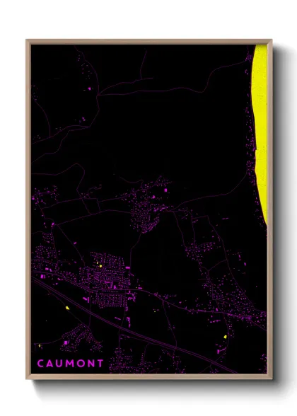 Une affiche de carte sur Caumont