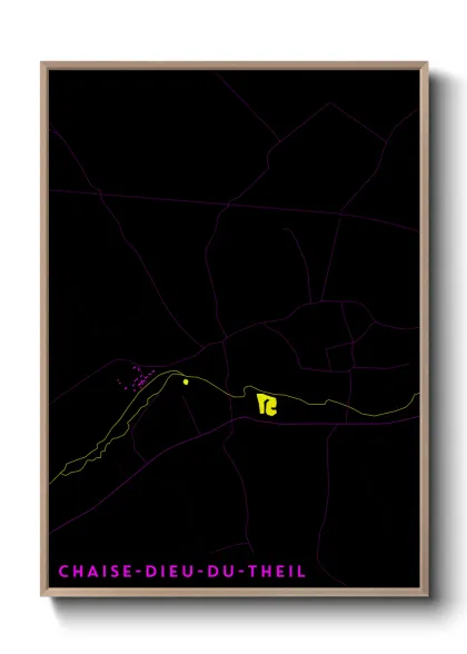 Une affiche de carte sur Chaise-Dieu-du-Theil