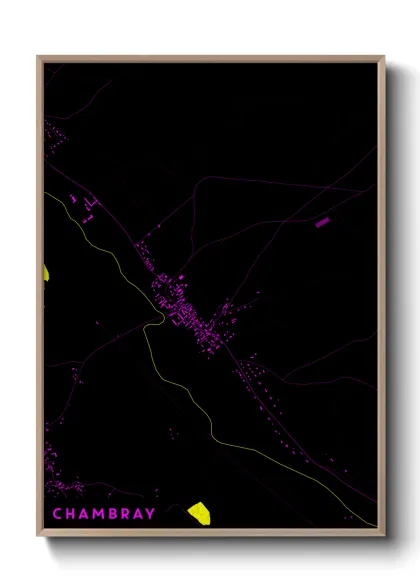 Une affiche de carte sur Chambray