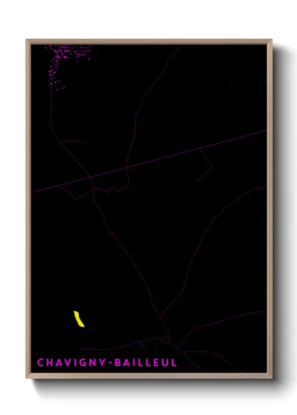 Une affiche de carte sur Chavigny-Bailleul