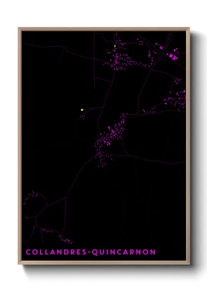 Une affiche de carte sur Collandres-Quincarnon