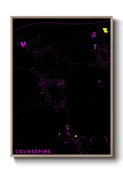 Une affiche de carte sur Courbépine