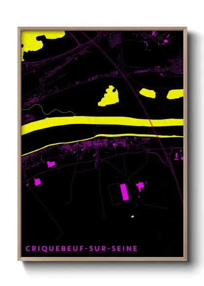 Une affiche de carte sur Criquebeuf-sur-Seine