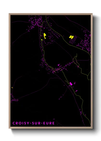Une affiche de carte sur Croisy-sur-Eure
