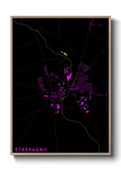 Une affiche de carte sur Étrépagny