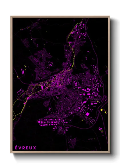 Une affiche de carte sur Évreux
