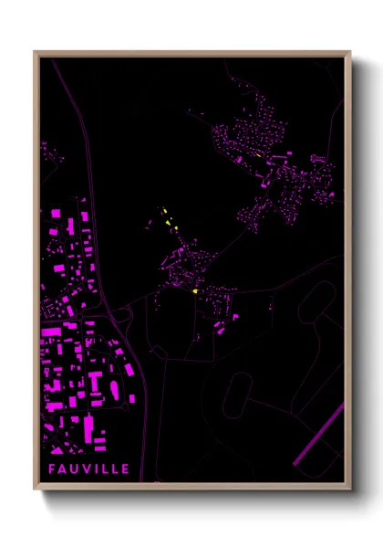 Une affiche de carte sur Fauville