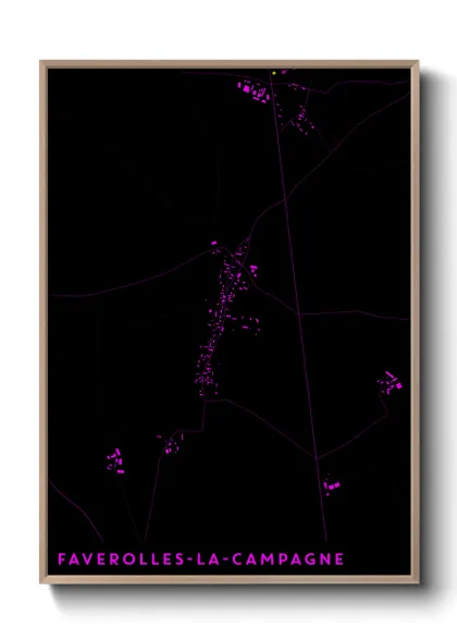 Une affiche de carte sur Faverolles-la-Campagne