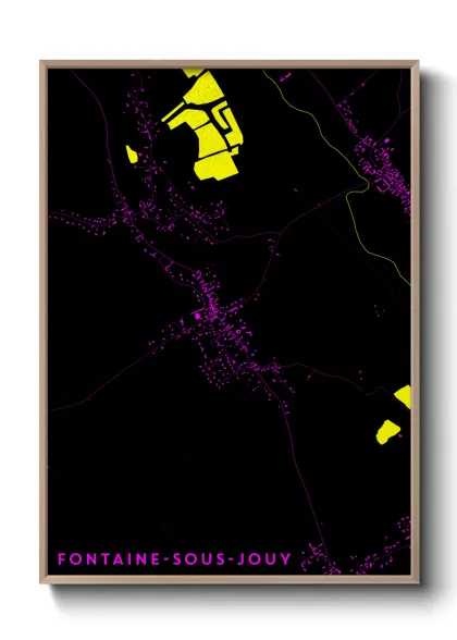 Une affiche de carte sur Fontaine-sous-Jouy