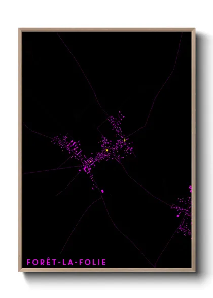 Une affiche de carte sur Forêt-la-Folie