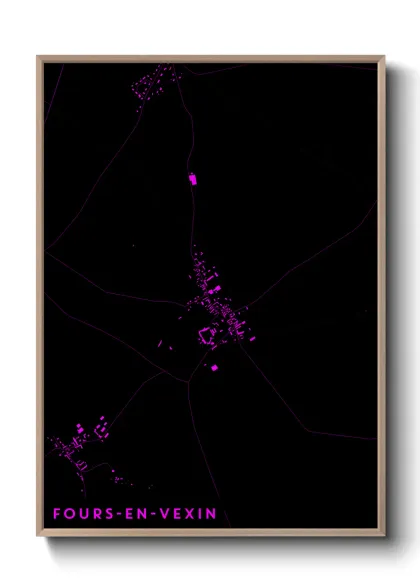 Une affiche de carte sur Fours-en-Vexin