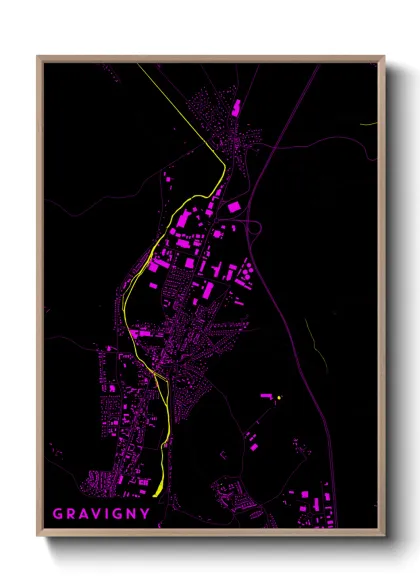 Une affiche de carte sur Gravigny