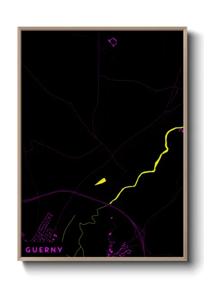 Une affiche de carte sur Guerny