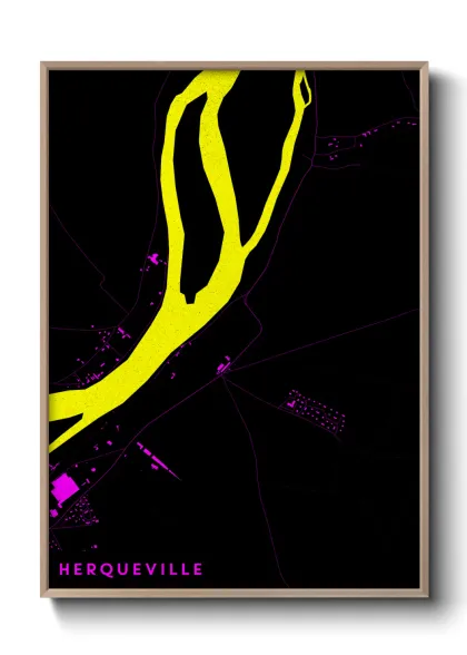 Une affiche de carte sur Herqueville