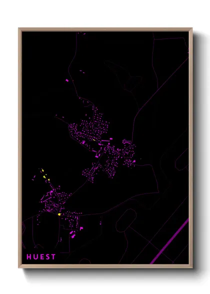 Une affiche de carte sur Huest