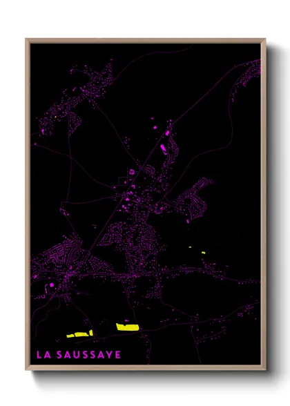 Une affiche de carte sur La Saussaye