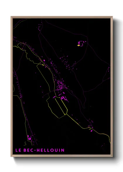 Une affiche de carte sur Le Bec-Hellouin
