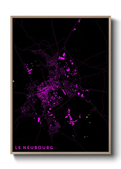 Une affiche de carte sur Le Neubourg