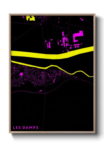 Une affiche de carte sur Les Damps