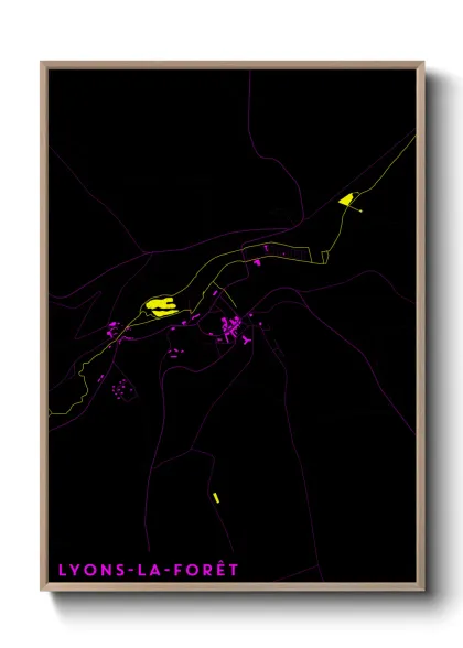 Une affiche de carte sur Lyons-la-Forêt